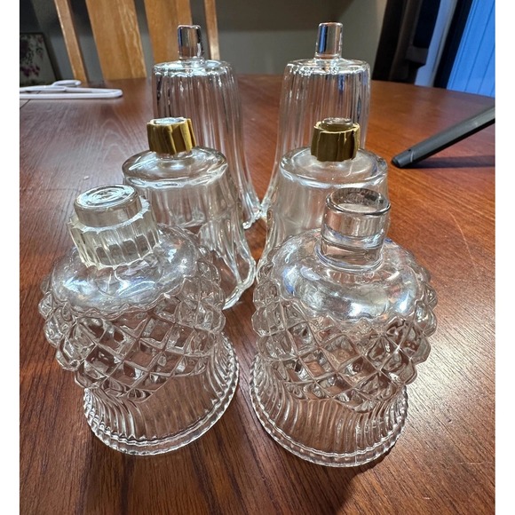 Set Of 6 Vintage Clear Peg Votive Tulip‎ Candle Holder Home Co. Interiors